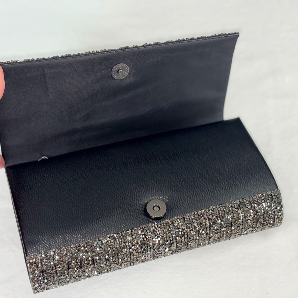 Black/Silver Glitter Evening Clutch - Picture 6 of 10